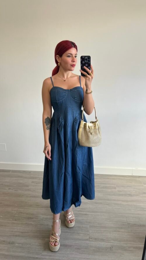 Vestido de Mezclilla Escote Corazón