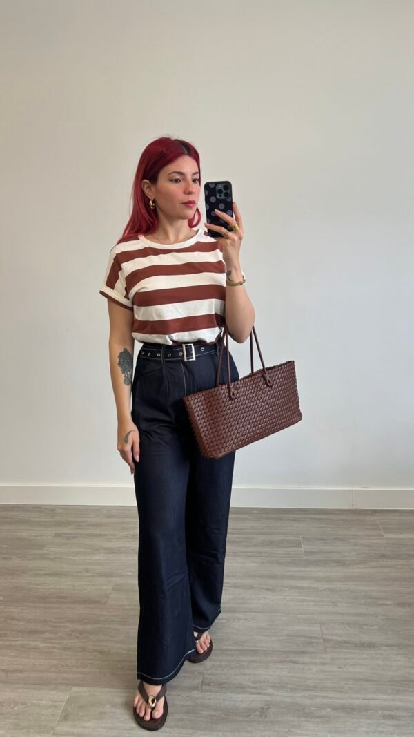 Pantalón Imitación Mezclilla con Cinto