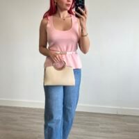 Top de Punto con Cinto Polipiel