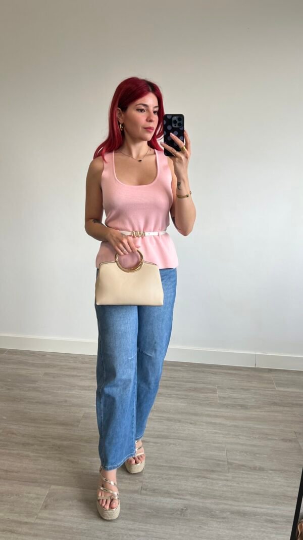 Top de Punto con Cinto Polipiel