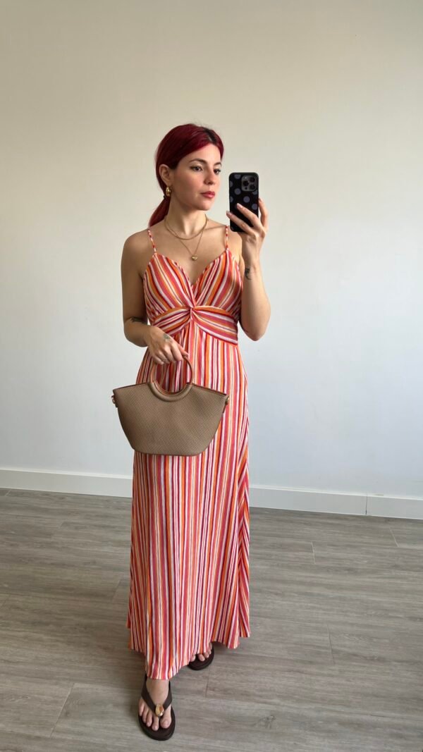 Vestido Largo de Rayas de Colores