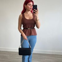 Top de Punto con Cinto Polipiel