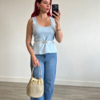 Top de Punto con Cinto Polipiel