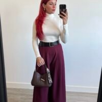 Pantalón Palazzo con Pinzas Cinto Ancho