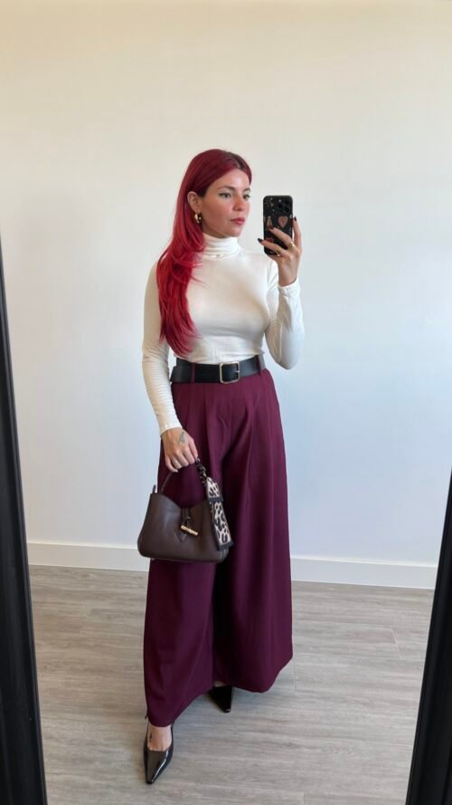 Pantalón Palazzo con Pinzas Cinto Ancho