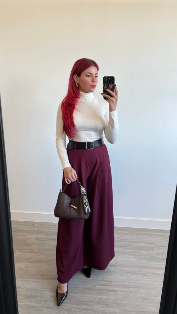 Pantalón Palazzo con Pinzas Cinto Ancho