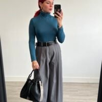 Pantalón Palazzo con Pinzas Cinto Ancho