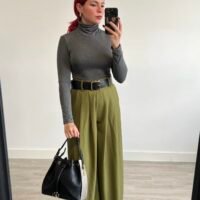 Pantalón Palazzo con Pinzas Cinto Ancho