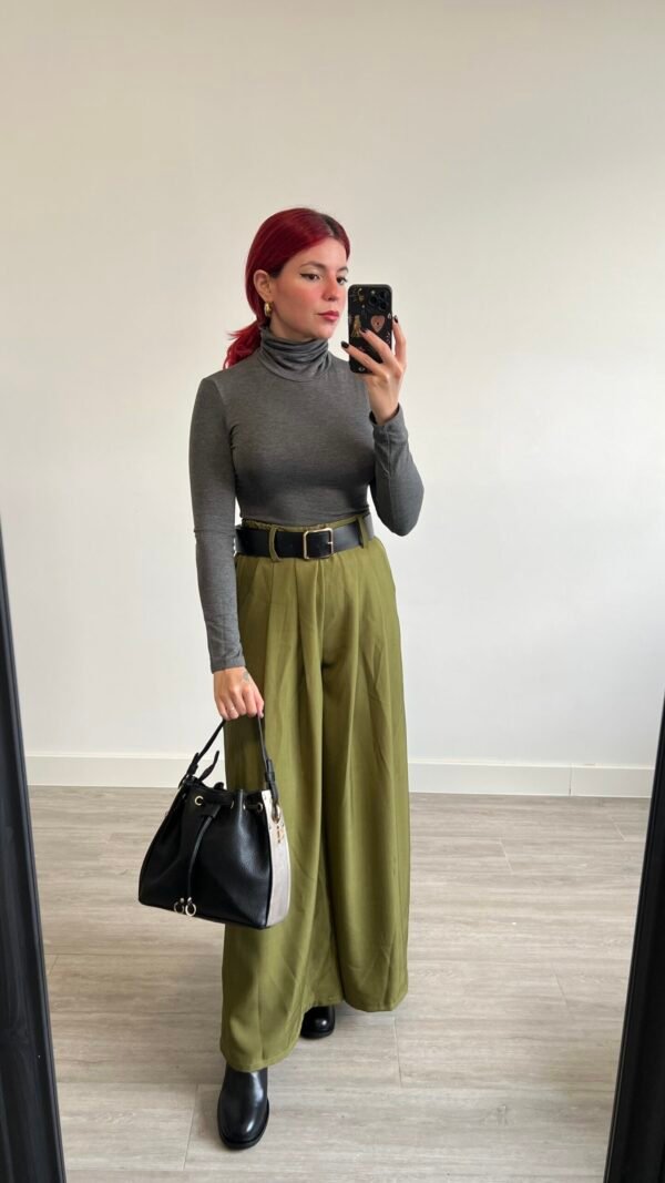 Pantalón Palazzo con Pinzas Cinto Ancho