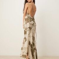 Vestido Largo Estampado Espalda Afuera