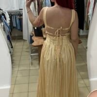 Vestido Largo Corte de Princesa de Rayas