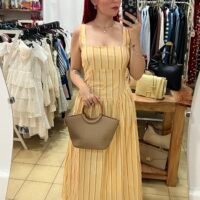 Vestido Largo Corte de Princesa de Rayas