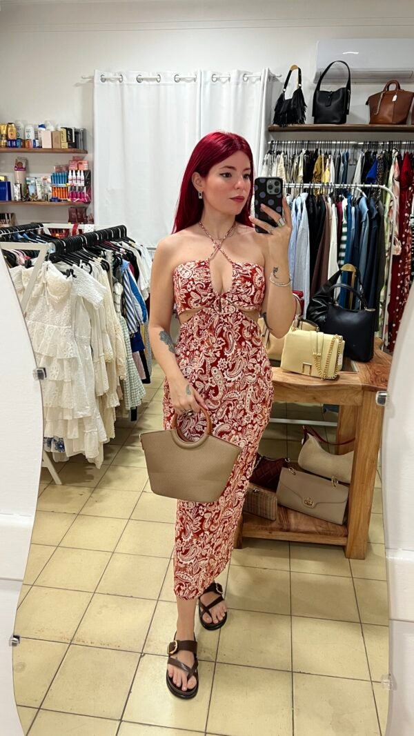 Vestido Largo Estampado de Tirantes