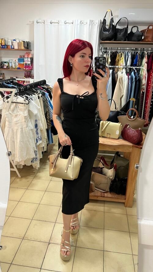 Vestido Negro Tirantes Anchos