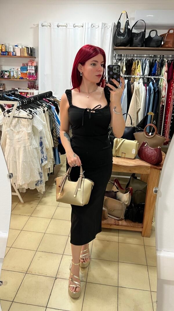 Vestido Negro Tirantes Anchos