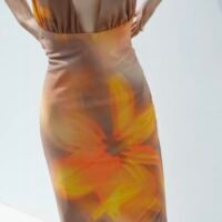 Vestido Largo Escote V de Flores