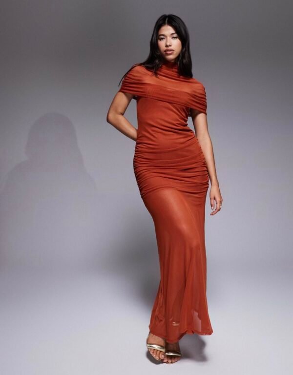 Vestido Largo de Tul Naranja