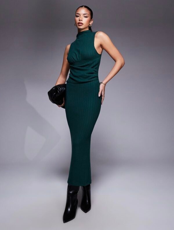 Vestido Largo de Canalé Verde