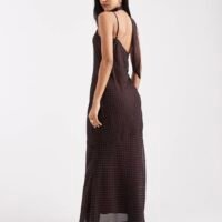 Vestido Largo de Lunares Carmelitas