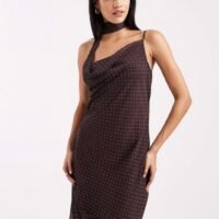 Vestido Largo de Lunares Carmelitas