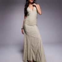 Vestido Largo Detalle de Hilos