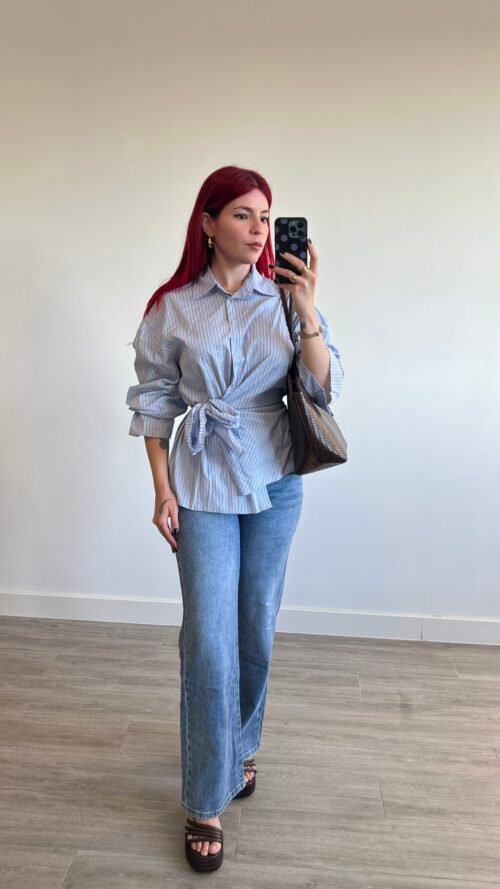 Jean Wide Leg Mezclilla Media