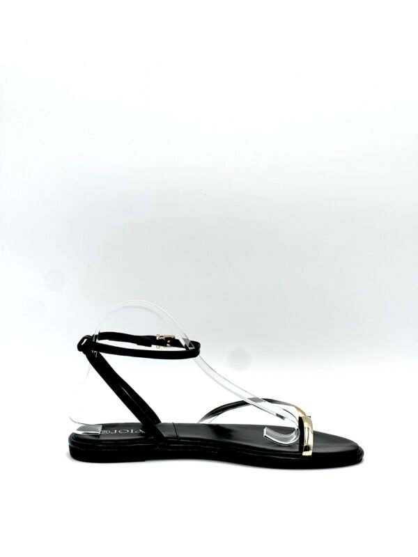 Sandalia Negra Agarrada al Tobillo