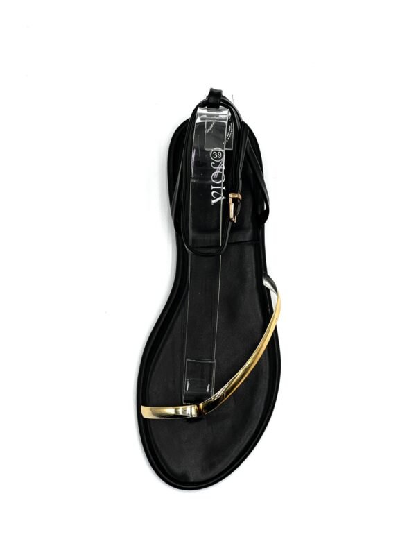 Sandalia Negra Agarrada al Tobillo