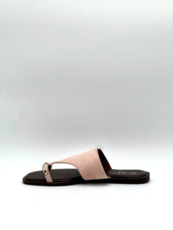 Sandalia Rosada Dedo Dorado