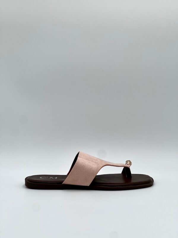 Sandalia Rosada Dedo Dorado