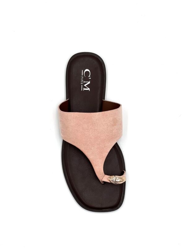 Sandalia Rosada Dedo Dorado