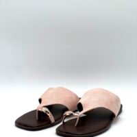 Sandalia Rosada Dedo Dorado