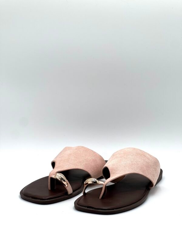 Sandalia Rosada Dedo Dorado