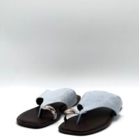 Sandalia Azul Dedo Dorado