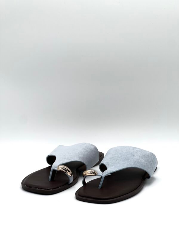 Sandalia Azul Dedo Dorado