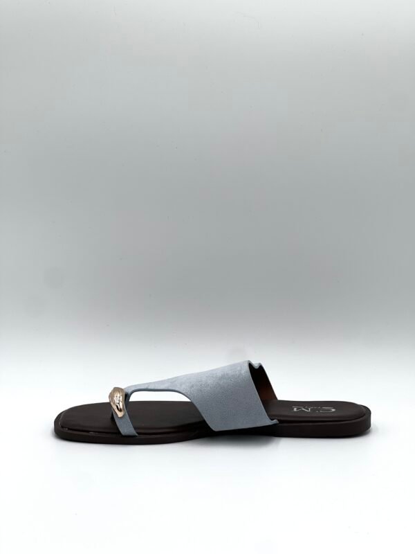 Sandalia Azul Dedo Dorado