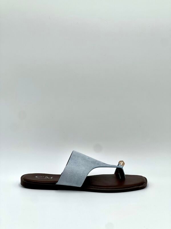 Sandalia Azul Dedo Dorado