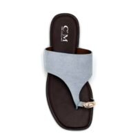 Sandalia Azul Dedo Dorado