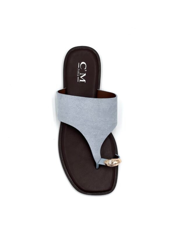 Sandalia Azul Dedo Dorado