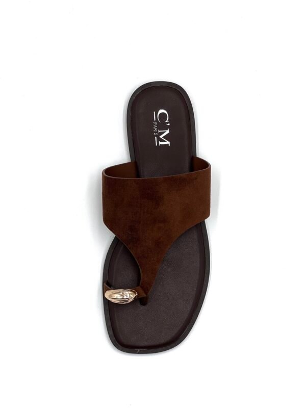 Sandalia Chocolate Dedo Dorado