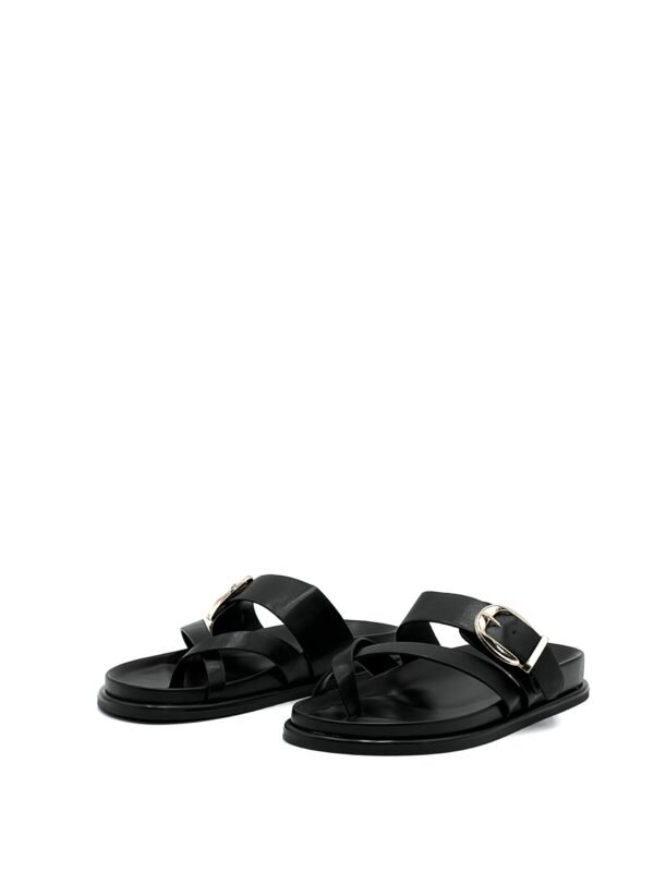 Sandalias Negras Tiras Cruzadas