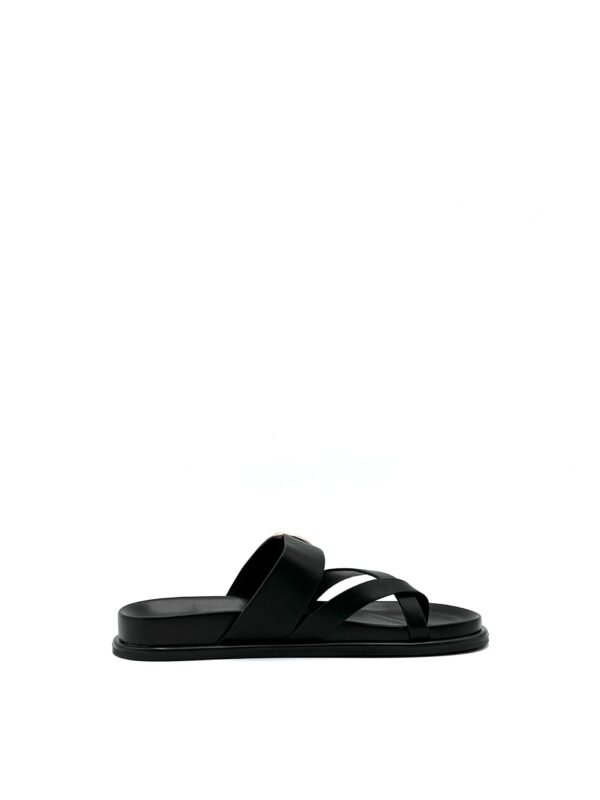 Sandalias Negras Tiras Cruzadas