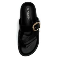 Sandalias Negras Tiras Cruzadas