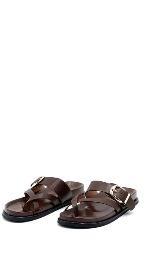 Sandalias Chocolate Tiras Cruzadas