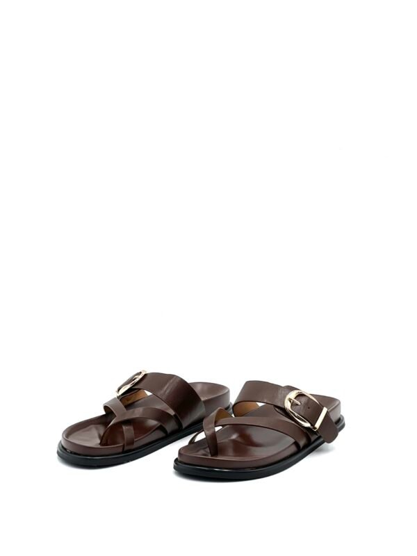 Sandalias Chocolate Tiras Cruzadas