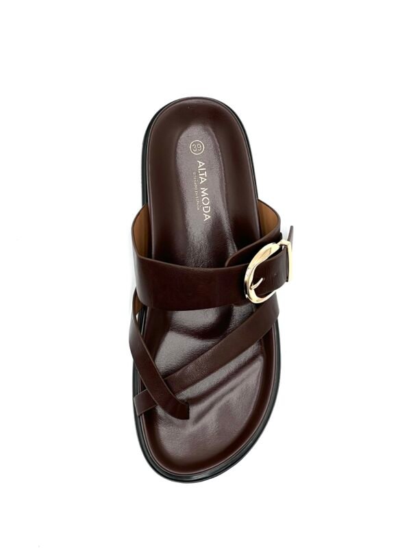 Sandalias Chocolate Tiras Cruzadas