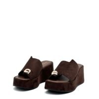 Plataformas Chocolate Descalzadas Anillo Dorado