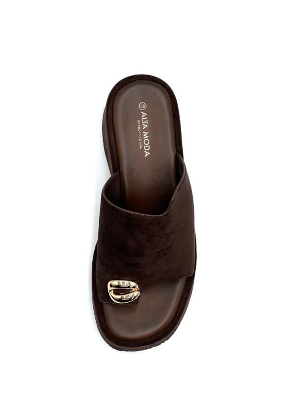 Plataformas Chocolate Descalzadas Anillo Dorado