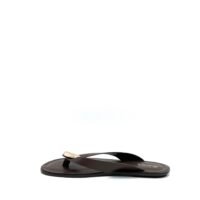 Sandalia Chocolate Descalzada Adorno Dorado