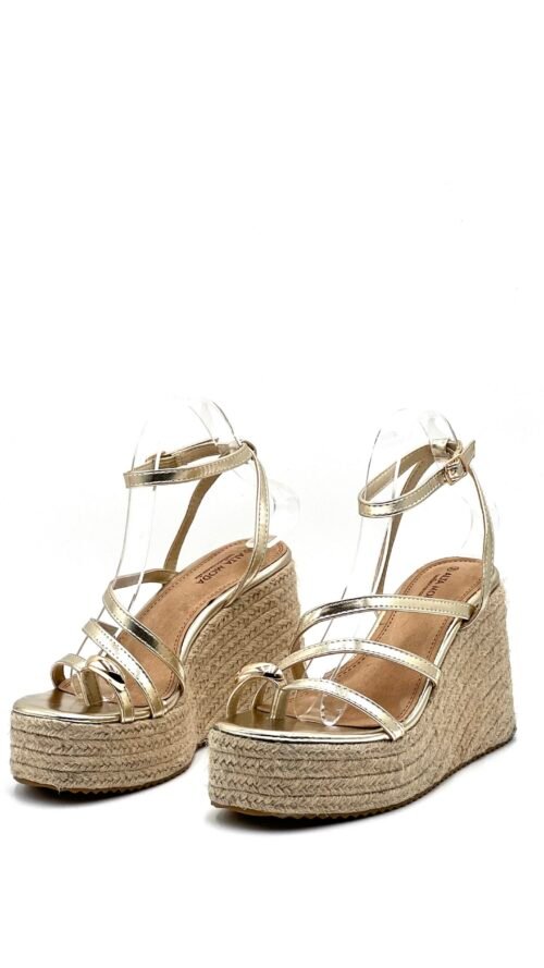 Plataformas de Rafia Doradas Dedo Dorado